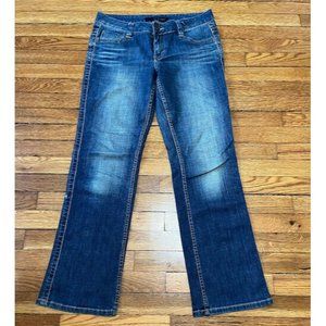 Calvin Klein Jeans Lean Bootcut Womens 10 Blue Dark Wash Stretch Denim Classic